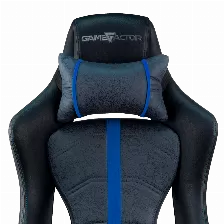 Silla Gamer Game Factor Cgc650 Bl, Descansa Brazos Ajustable, Reclinable, Cojin Lumbar, Azul